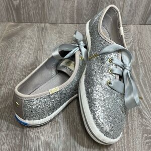 Keds X Kate Spade New York Champion Glitter Sneakers Silver Wedding 6